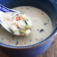 Soupe thai crevettes légume lait de coco